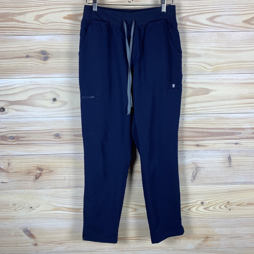 FIGS HW Yola Scrub Pants Womens S Navy Blue High Waisted Cargo Skinny 1000209